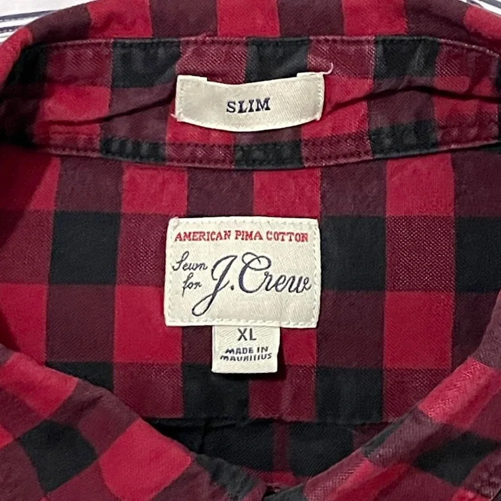 J.Crew Men’s XL Slim Long Sleeve Button Down Shirt Buffalo Red Black Plaid